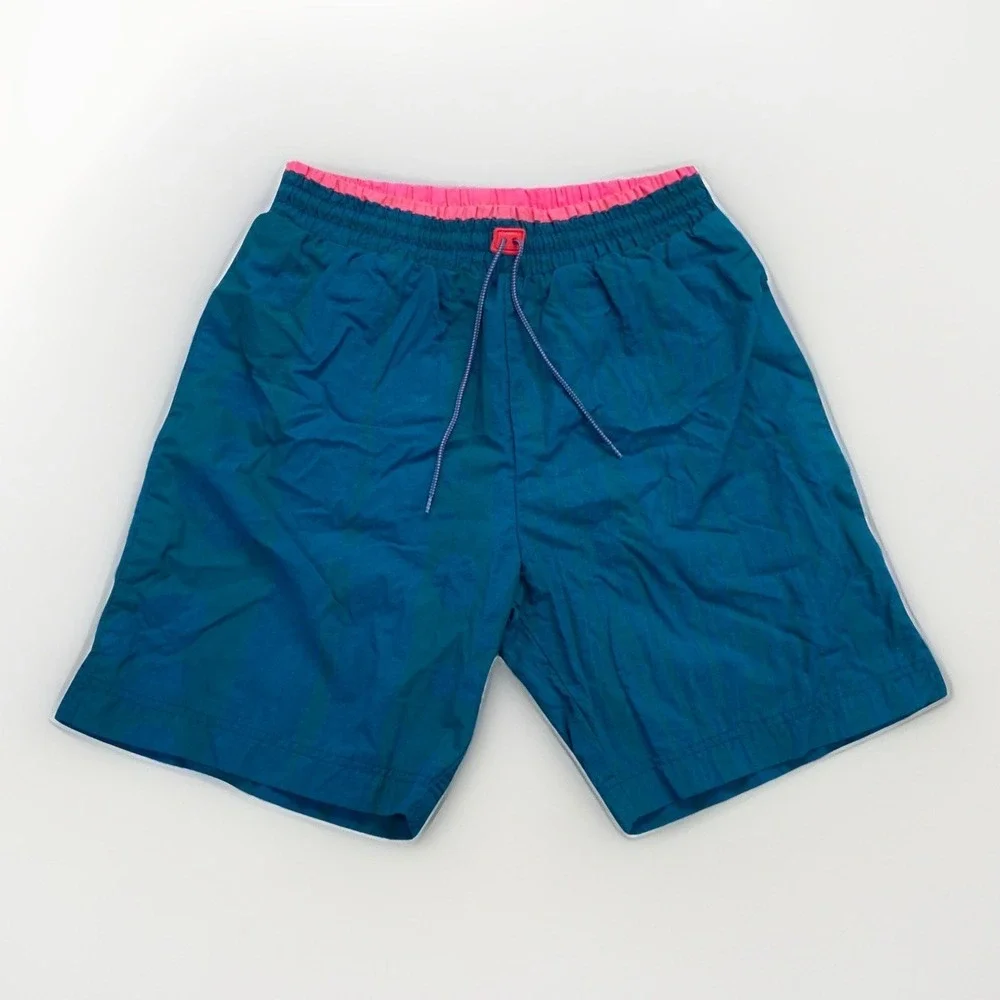 Vintage Nike Aqua Gear Swim Trunks Mens M Teal Patterned 90s Shorts ACG